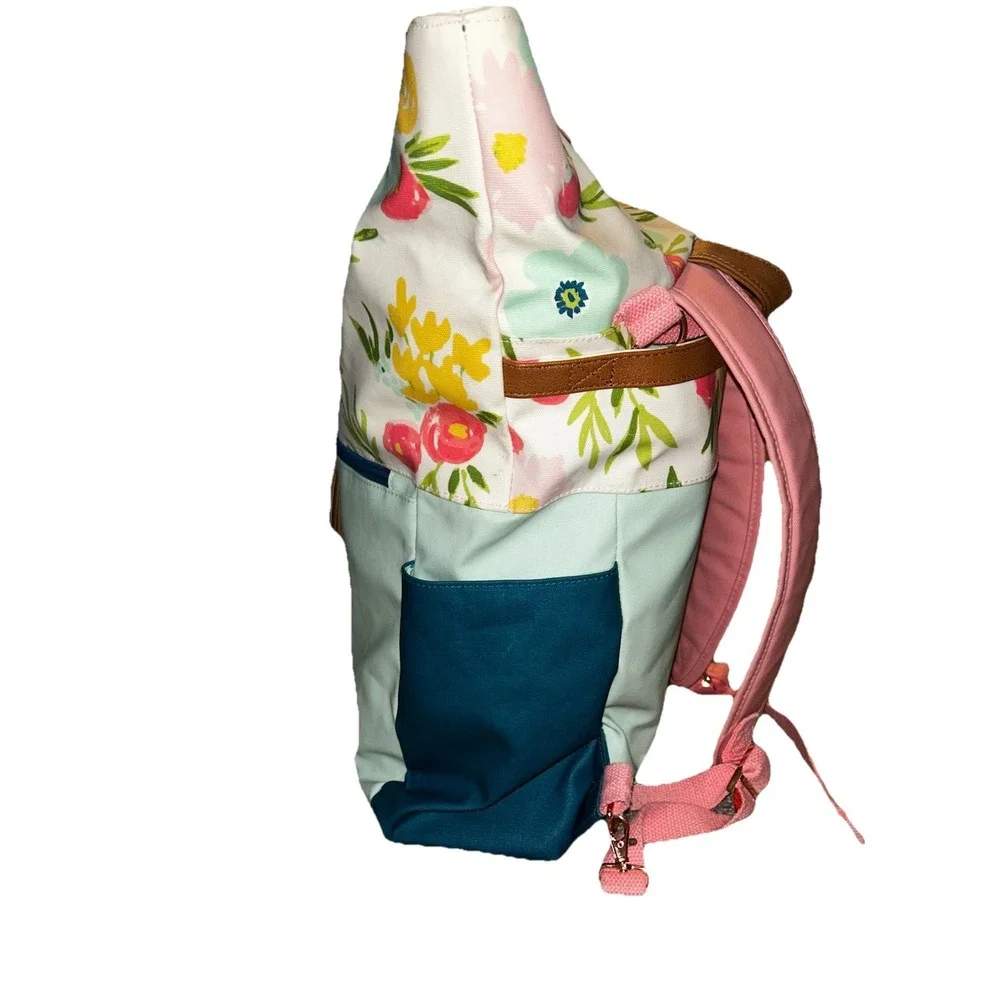 Cloud Island Fold Over Convertible Backpack Diaper Bag Floral Print